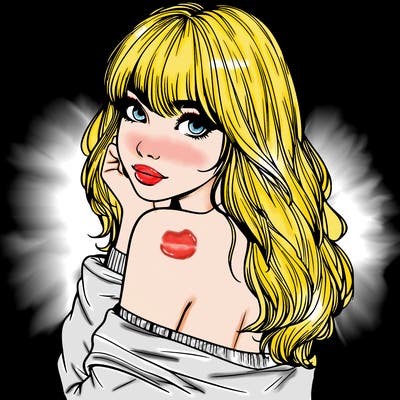 realistic girl with bangs looking over her shoulder