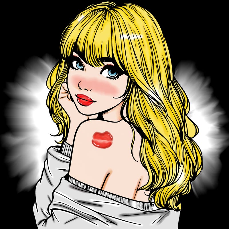 realistic girl with bangs looking over her shoulder