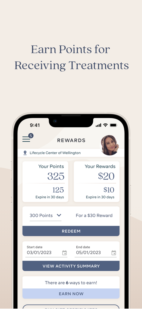 ASPIRE Galderma Rewards - Dashboard der ASPIRE Galderma Rewards-App, das den Punktestand und die verfügbaren Prämien anzeigt