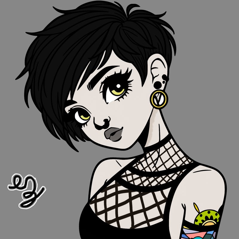 pixie cut woman with alternative style