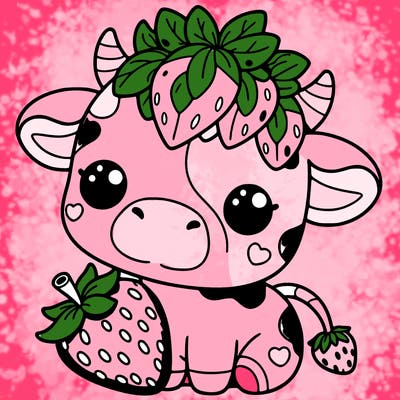 cute strawberry cow