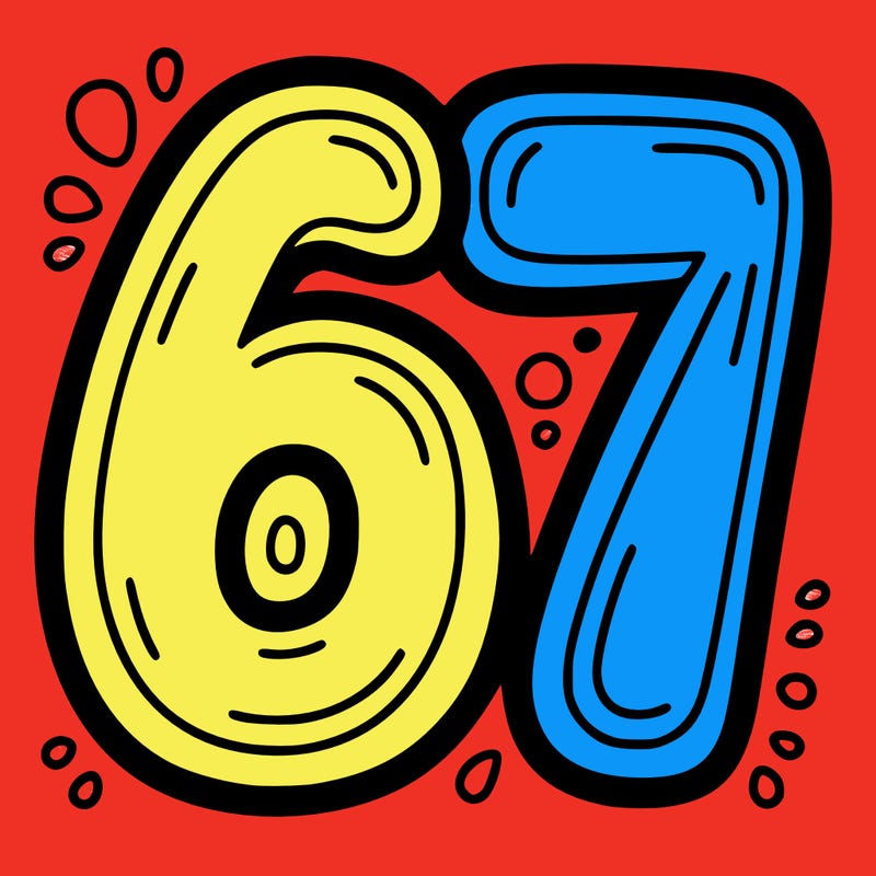 the number 67