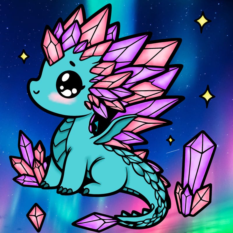 little cute crystal dragon