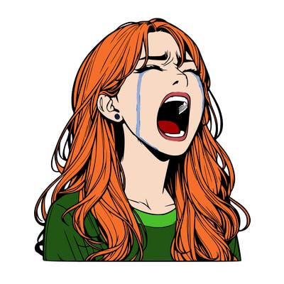 screaming realistic, girl