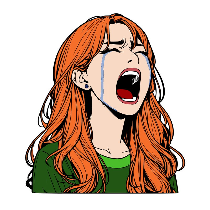 screaming realistic, girl