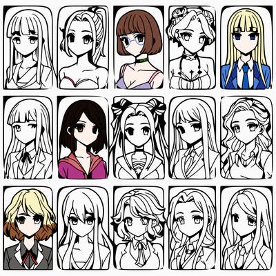 girls that look diffrent anime