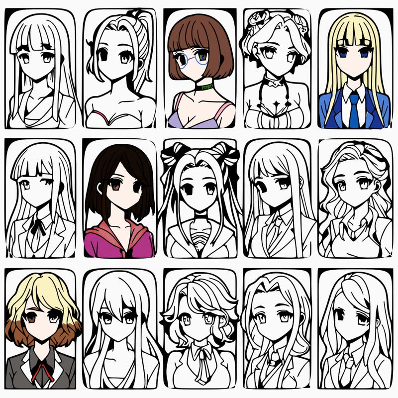 girls that look diffrent anime