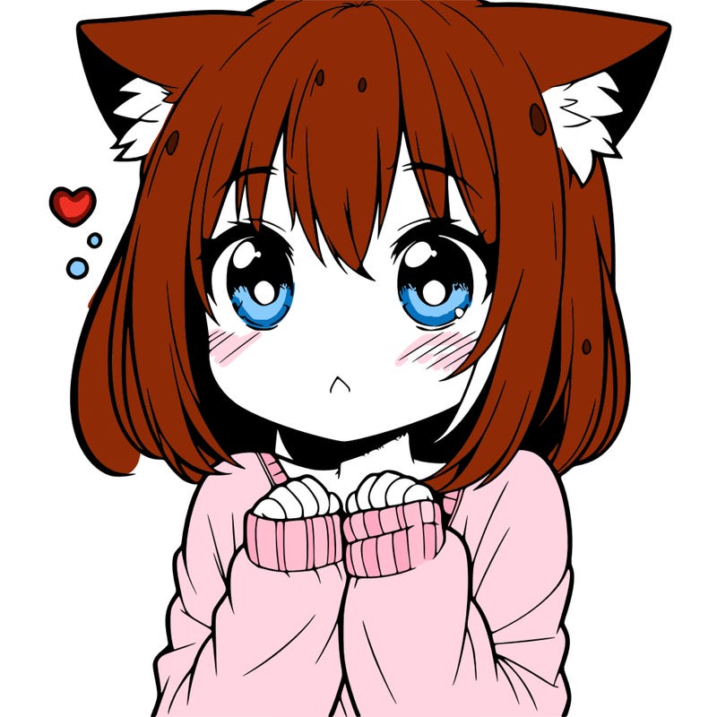 shy anime catgirl