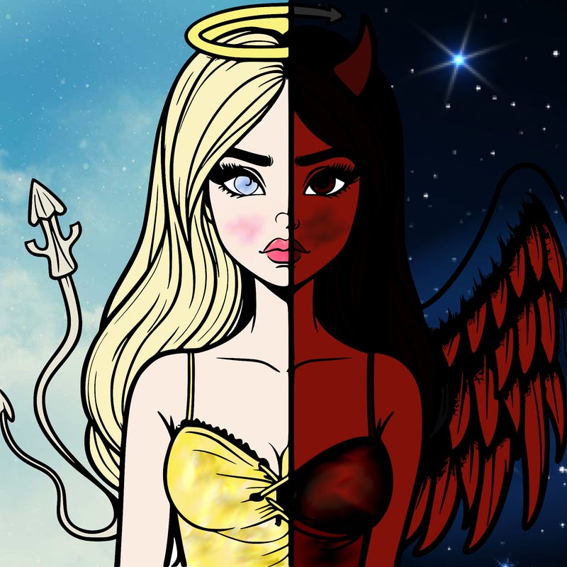 devil vs angel realistic girl