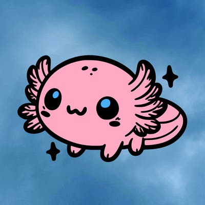 cute easy baby axolotl