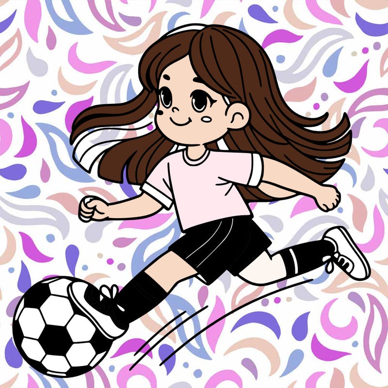 a girl playing soccer