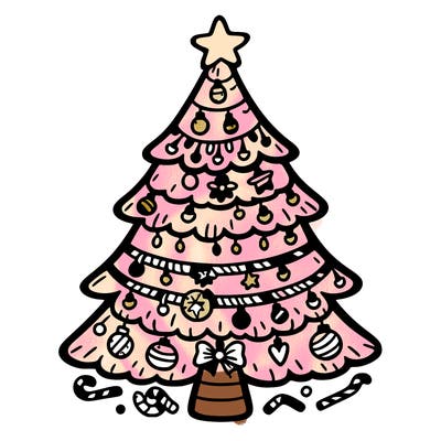 christmas tree with lots of details