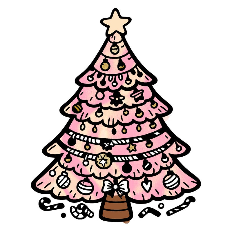 christmas tree with lots of details