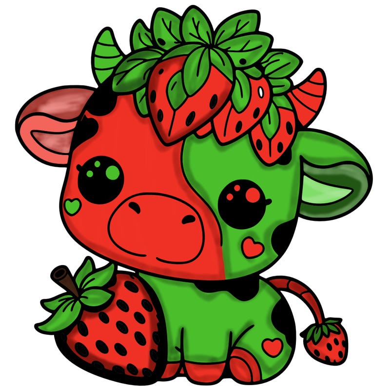 cute strawberry cow