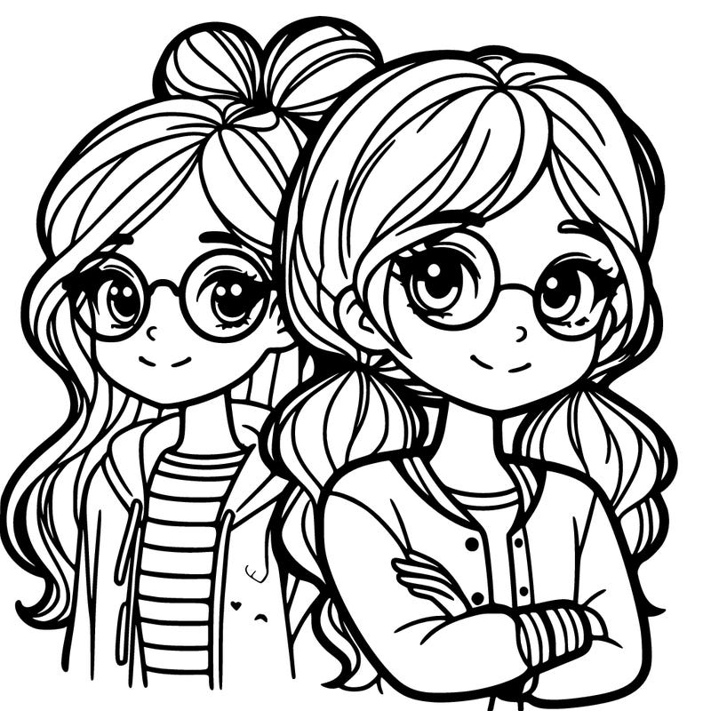 2 girls one with glasses