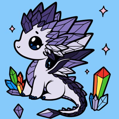 little cute crystal dragon