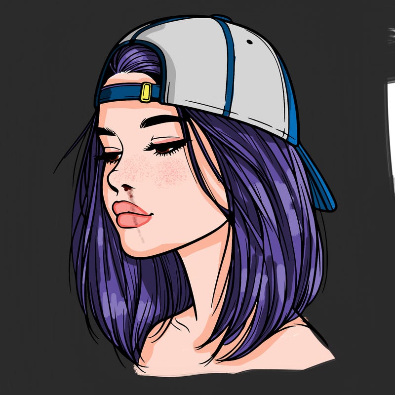 realistic  girl with a backwards hat