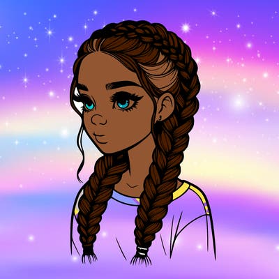 realistic girl with braids