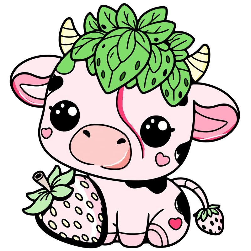 cute strawberry cow