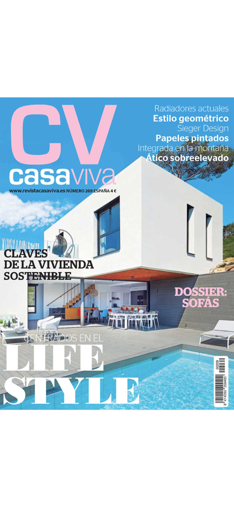 Casa Viva - Casa Viva magazine cover featuring a modern white house and swimming pool