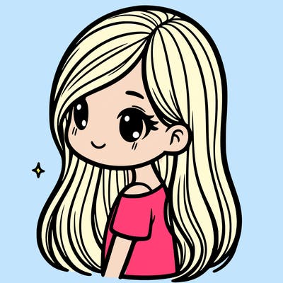 a girl with long hair