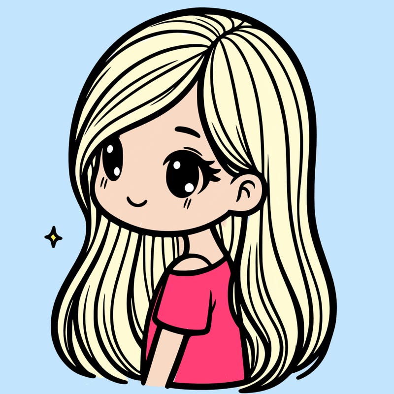 a girl with long hair