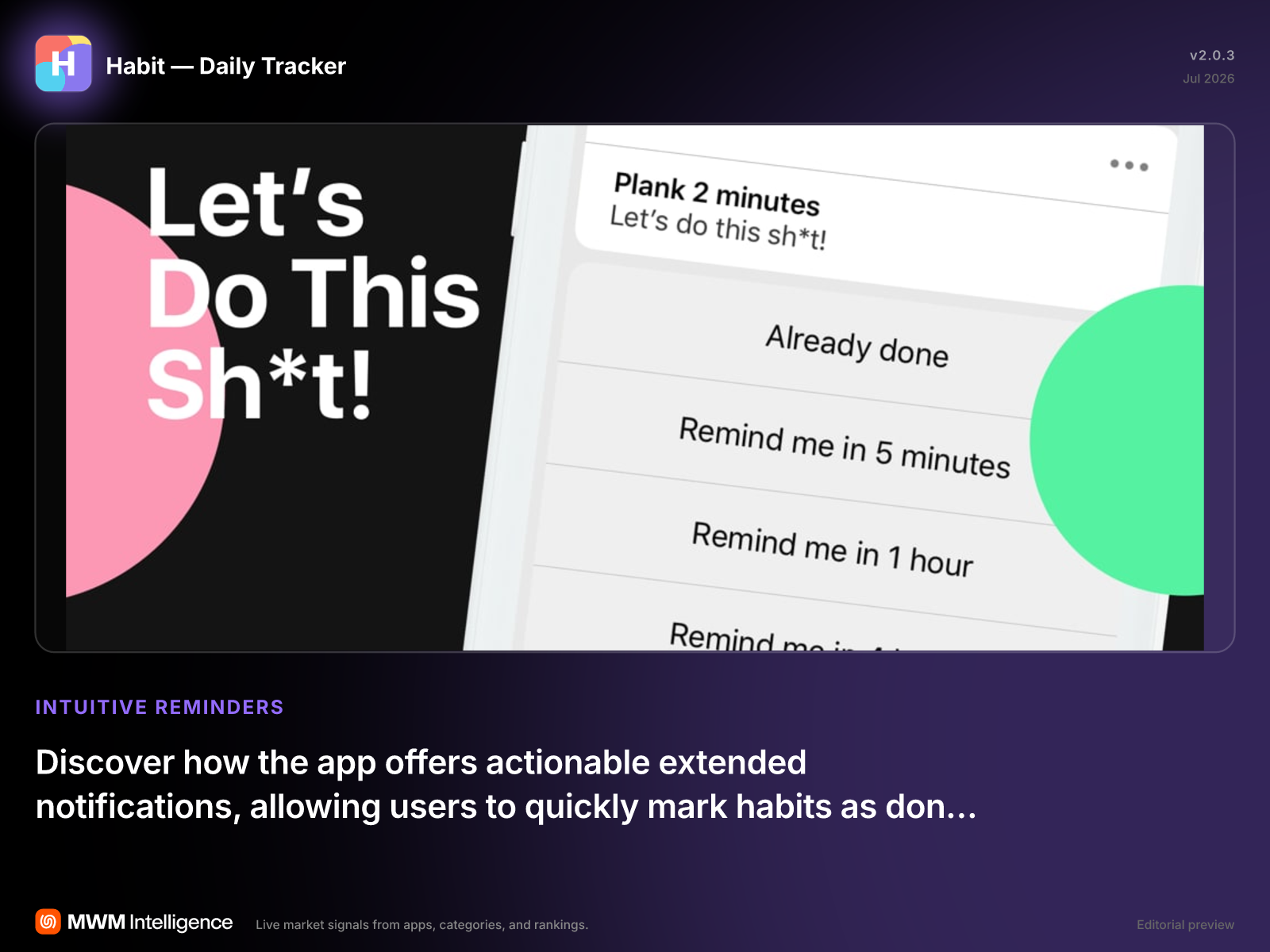 Habit — Daily Tracker - Productivity App | MWM