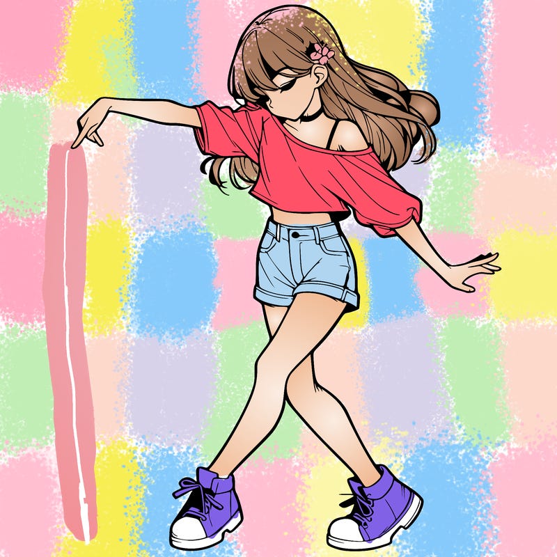 realistic girl danceing