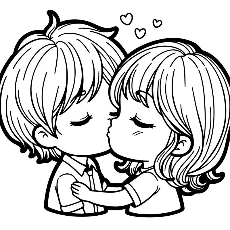 a boy and girl kissing