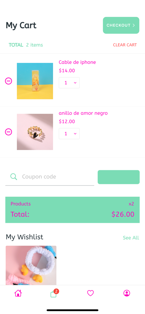 YOYOSO Ecuador - A screen showing the shopping cart total and checkout button in the YOYOSO Ecuador mobile app
