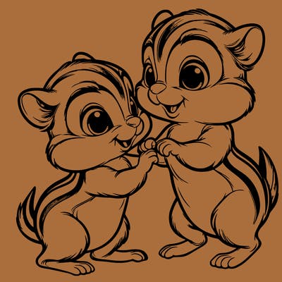 two tamias playing together while they stand up realistic