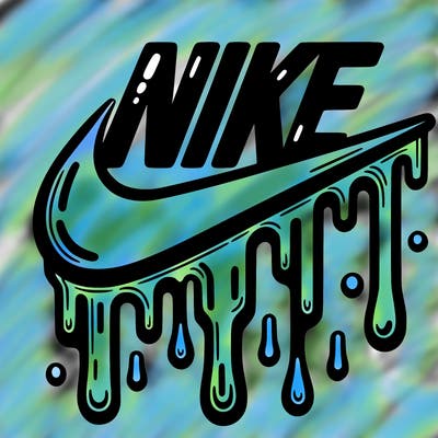 dripping nike logo