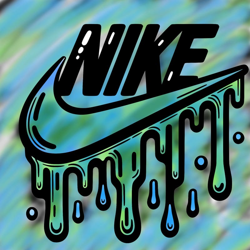 dripping nike logo