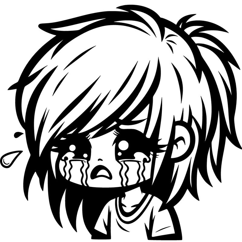 a emo girl crying