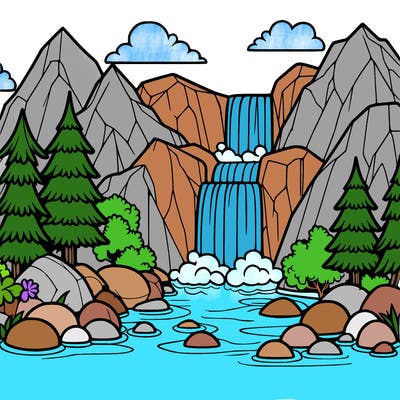 waterfall in mountain