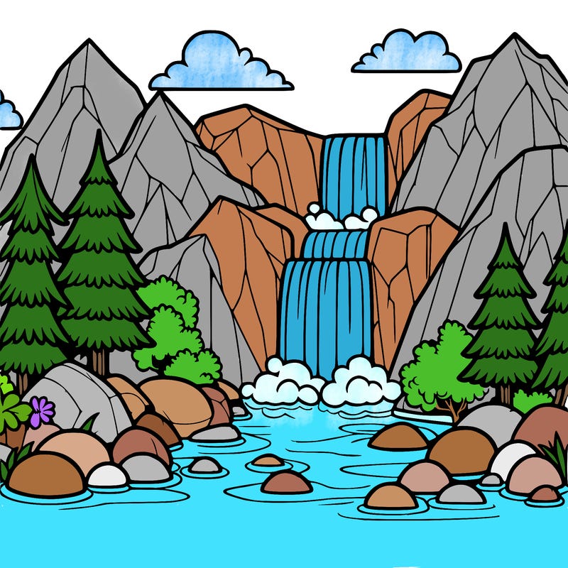 waterfall in mountain