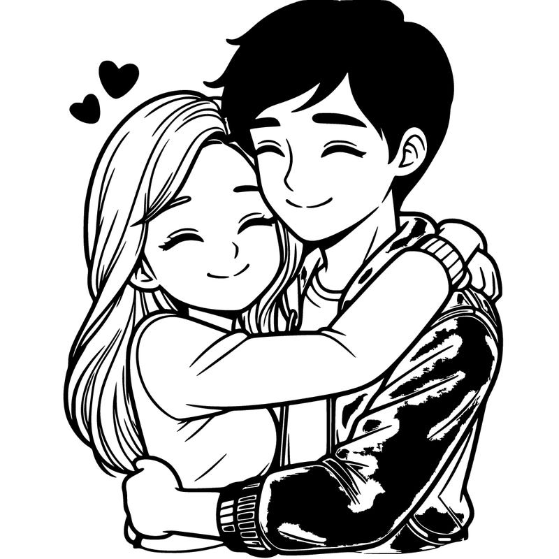 boyfriend and girlfriend hugging