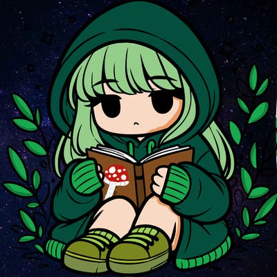 girl in oversized hoodie reading a book