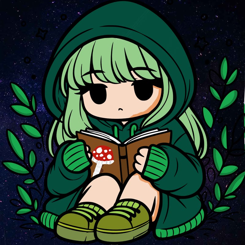 girl in oversized hoodie reading a book