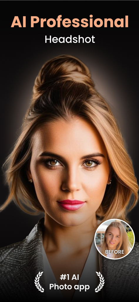 AI Headshot Generator - Pro - Un retrato profesional generado por IA de una mujer para un perfil de negocios.