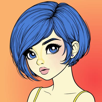 realistic girl with really short hair