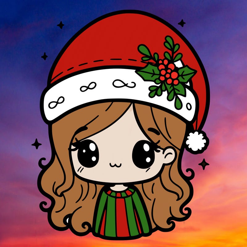 christmas hat girl