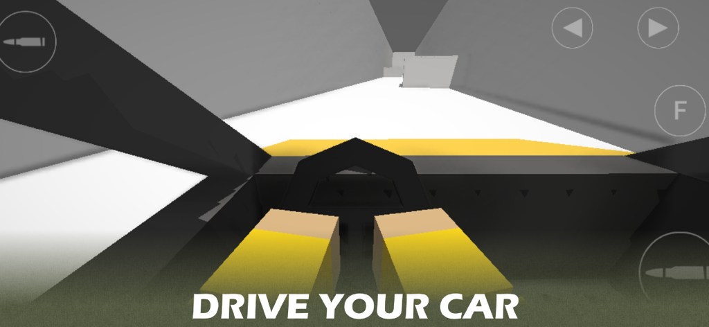 Erythros Lite - First person perspective of driving a car in the Erythros Lite survival game