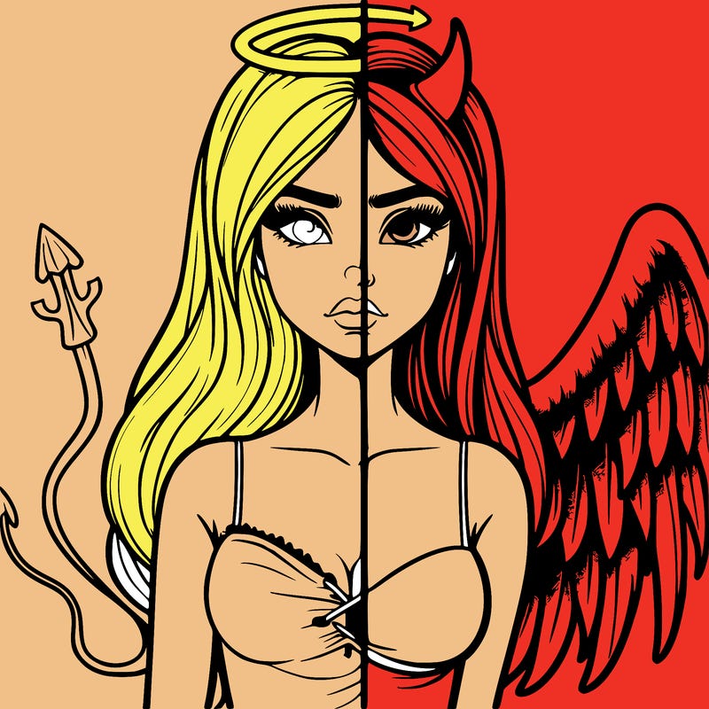 devil vs angel realistic girl