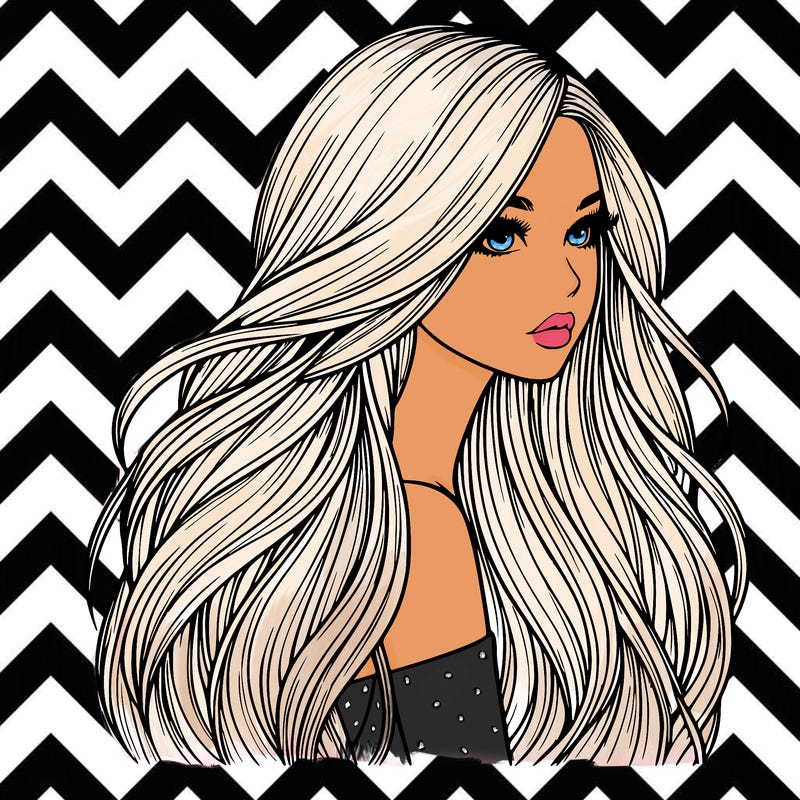 realistic girl with long realistic hair