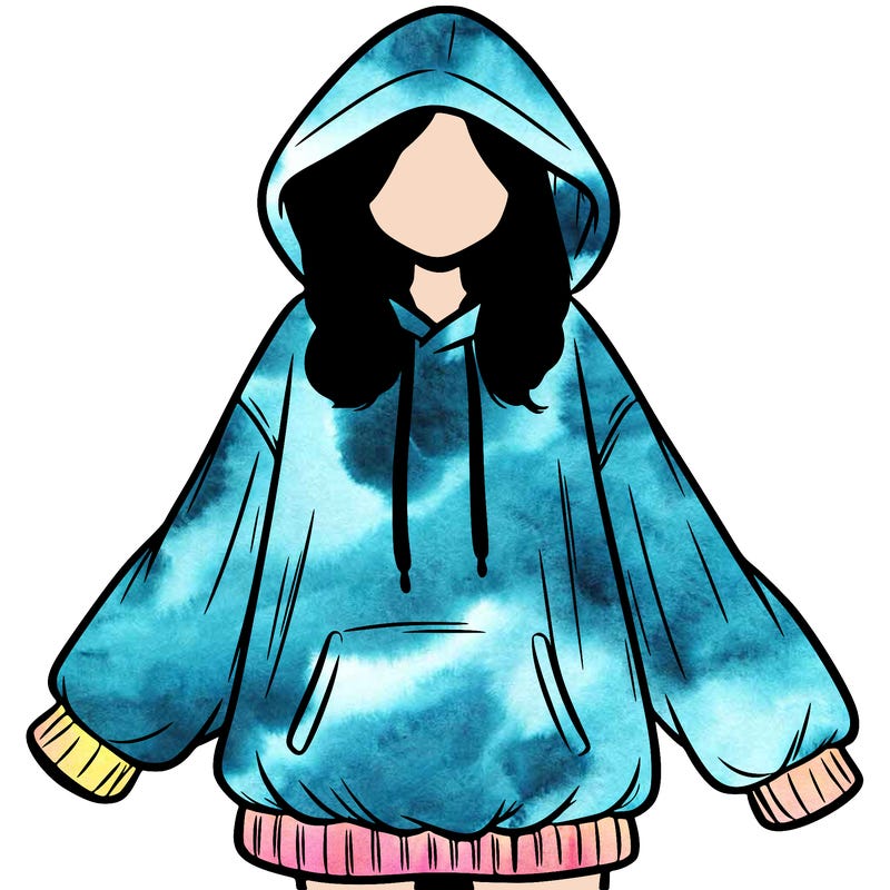 girl in oversized hoodie