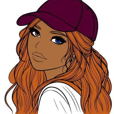 realistic beautiful girl with backward cap