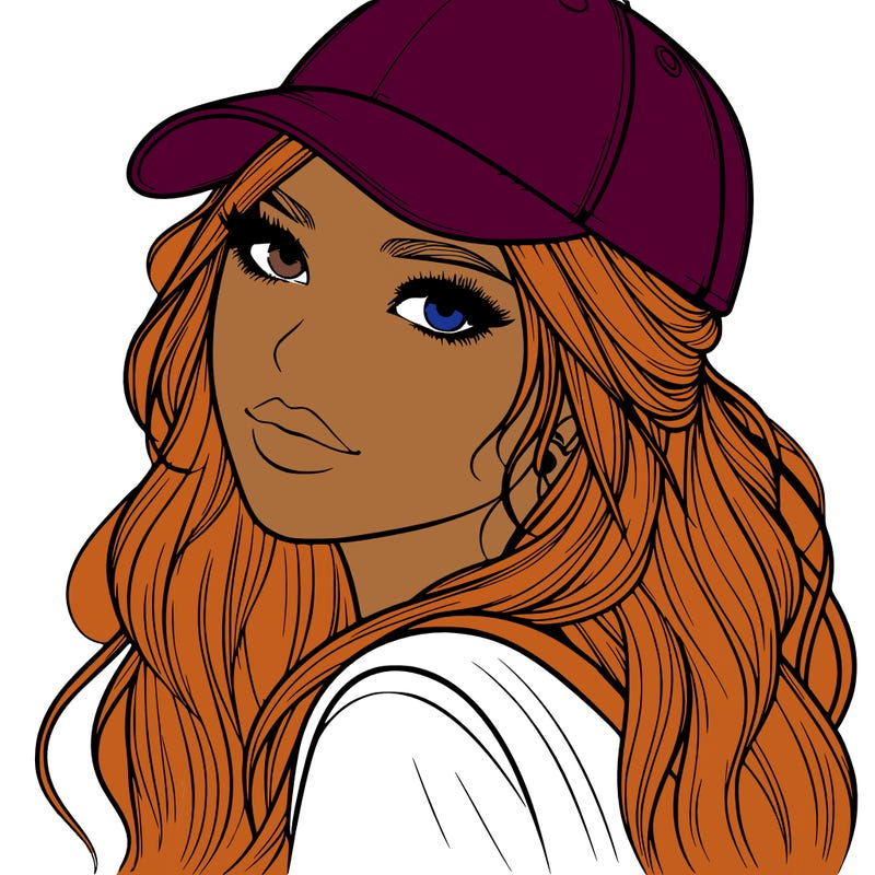 realistic beautiful girl with backward cap