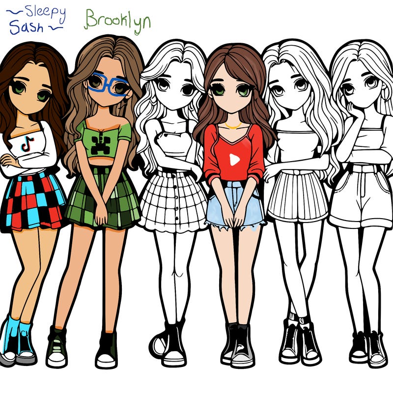 a group of girls realistic
