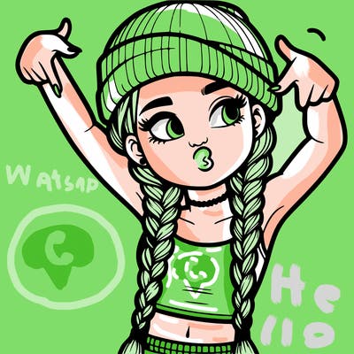 realistic teenage girl with braids and a beanie and crop top doing 🫶🏼